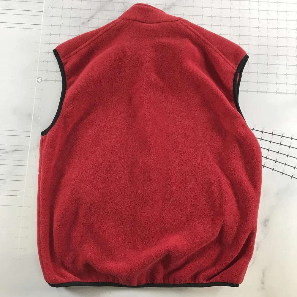 Vintage The North Face Vest Mens Large Red Fleece Full Zip Made USA Warm Outdoor
